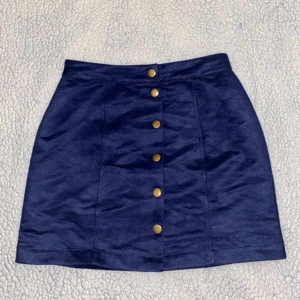 navy blue snap tight skirt
